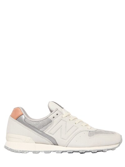New Balance 996 Limit.ed Nubuck & Mesh Sneakers In White/grey