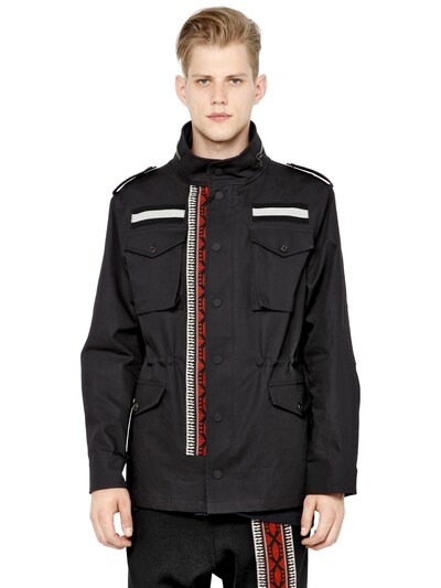 Ports 1961 Tapestry Band Bonded Cotton Field Jacket In Black