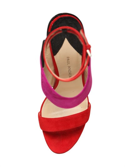 PAUL ANDREW 120MM XIAMEN SUEDE SANDALS, FUCHSIA/RED