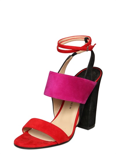 PAUL ANDREW 120MM XIAMEN SUEDE SANDALS, FUCHSIA/RED