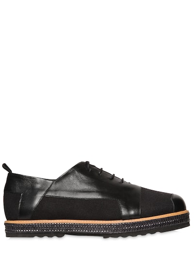 Farewell Canvas & Leather Lace-up Shoes In Black
