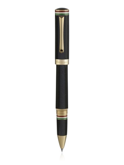 Montegrappa Italia Gold Plated Roller Ball Pen In Black