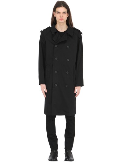 BOY LONDON BOY MAC TECHNO GABARDINE TRENCH COAT 64I1VW016-QkxBQ0s1