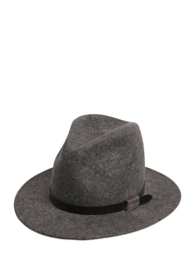 Dsquared2 Logo Hatband Detail Wool Felt Hat In Grey