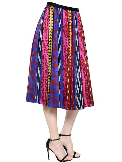 Ingie Abstract Striped Jacquard Midi Skirt In Multicolor