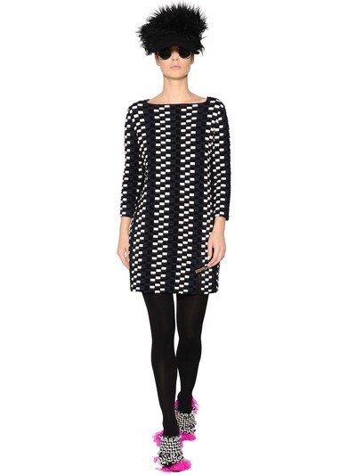 GIANLUCA CAPANNOLO CHECKERED JACQUARD KNIT DRESS 64ID2D003-MDAx0