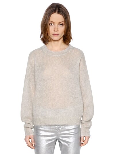 Isabel Marant Étoile Loose Fit Mohair & Wool Knit Sweater In Beige