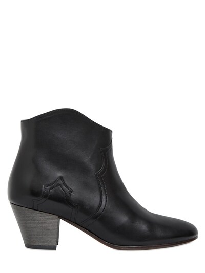 Isabel Marant Etoile 50mm Dicker Leather Ankle Boots In Black