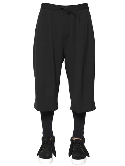 Ports 1961 Stretch Wool Cotton Twill Bermuda Shorts In Black