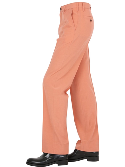 GUCCI 22CM VINTAGE EFFECT WOOL FILE PANTS