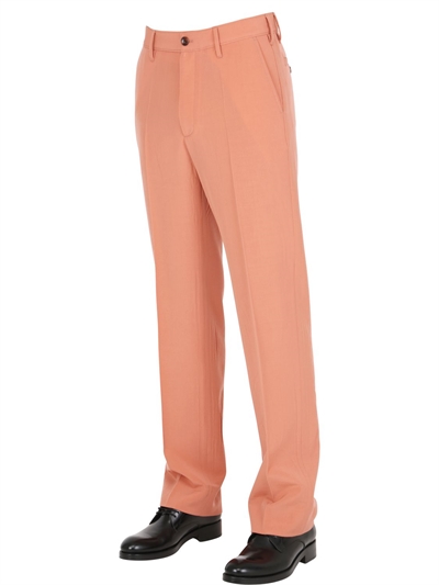 GUCCI 22CM VINTAGE EFFECT WOOL FILE PANTS