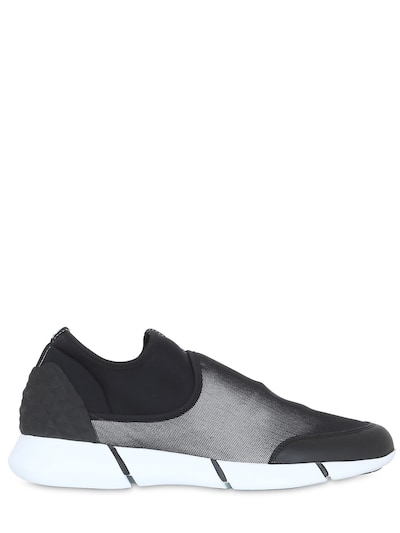 Elena Iachi 20mm Neoprene & Leather Sneakers In Silver | ModeSens