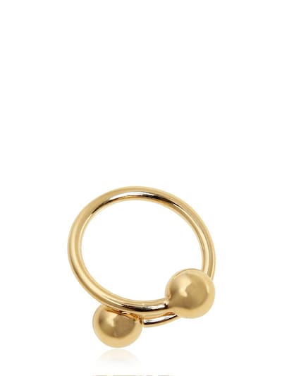 Jw Anderson Double-sphere Gold-plated Ring In Gold