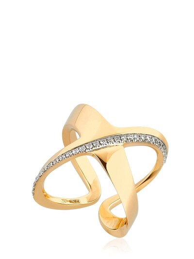 Antonini Siracusa Crisscross Diamond Ring In Gold