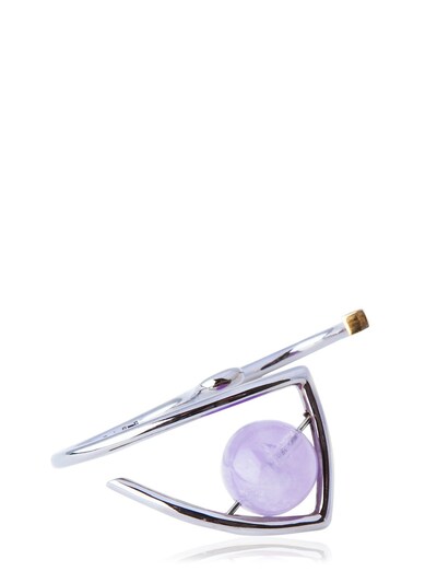 Uribe Rem Double Finger Ring In Purple