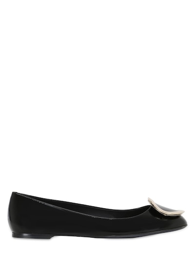 Roger Vivier 10mm Patent Leather Flats In Black