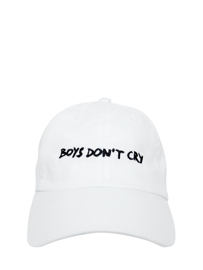 NASASEASONS BOYS DON'T CRY EMBROIDERED BASEBALL HAT, WHITE
