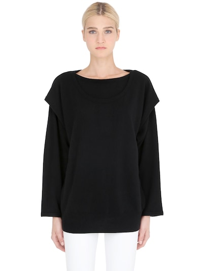 LOEWE DOUBLE LAYER CASHMERE SWEATER, BLACK