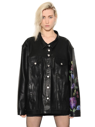 ALYX OVERSIZED FLORAL PRINTED LEATHER JACKET