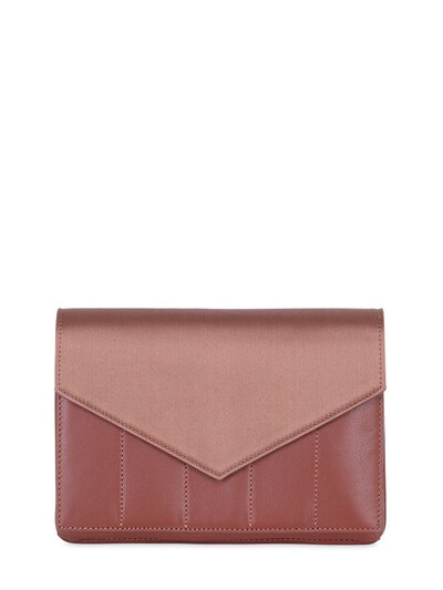 Micoli Nappa & Silk Satin Mini Shoulder Bag In Brown