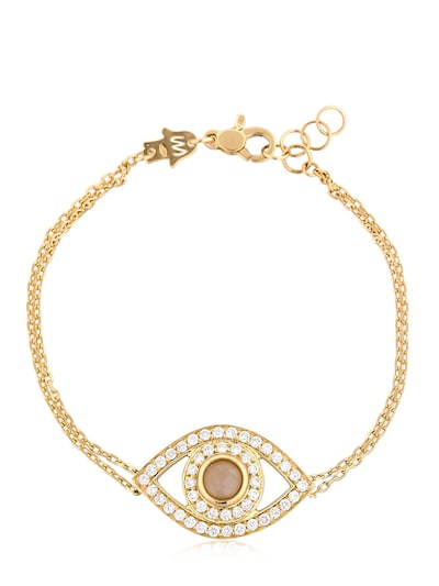 Netali Nissim Protected Big Eye Bracelet W/ Diamonds In Gold