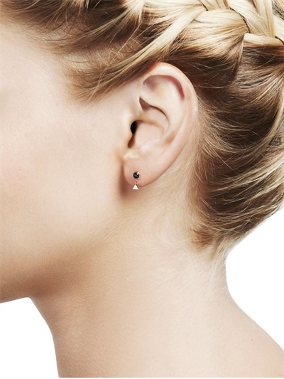 TINA CRAIG X NOUVEL HERITAGE SMALL ONYX ASYMMETRICAL EARRINGS