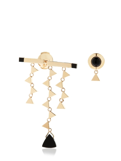 TINA CRAIG X NOUVEL HERITAGE SMALL ONYX ASYMMETRICAL EARRINGS