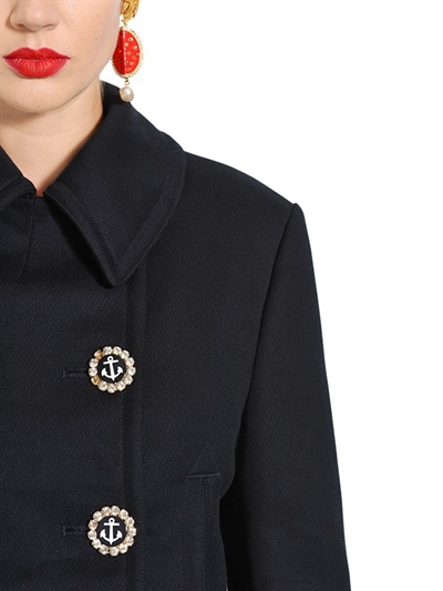 DOLCE & GABBANA SWAROVSKI BUTTONS COTTON PIQUÉ JACKET