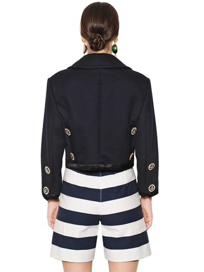 DOLCE & GABBANA SWAROVSKI BUTTONS COTTON PIQUÉ JACKET