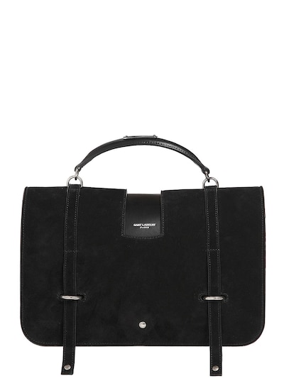 Saint Laurent Large Charlotte Messenger Bag In Black Leather