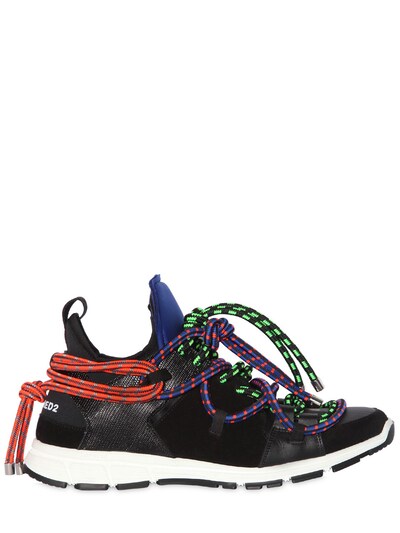 DSQUARED2 BUNGY JUMP NEOPRENE & LEATHER SNEAKERS,65I075009-TTkzNw2