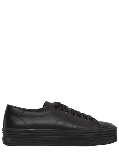 Saint Laurent 40mm Court Classic Platform Sneakers In Black