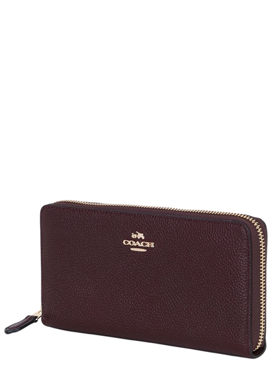 COACH ACCORDION LEATHER ZIP AROUND WALLET