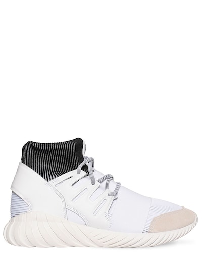 Adidas Originals Tubular Primeknit & Nylon Sneakers In White