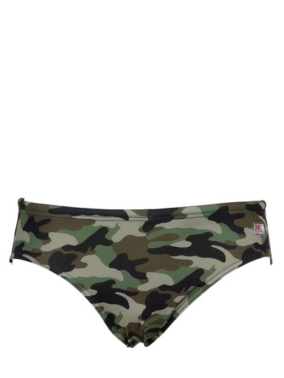 Mc2 Saint Barth Cayo 54 Mimetic Camo Swim Briefs In Camouflage