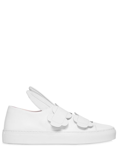 Minna Parikka 20mm Cloud Straps Leather Sneakers In White