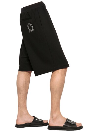 Mcq By Alexander Mcqueen Printed Stretch Viscose Jersey Shorts In Black