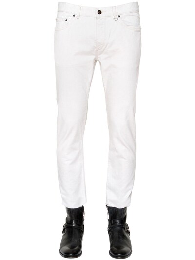 John Varvatos 17cm Slim Fit Linen & Cotton Denim Jeans In Almond Beige