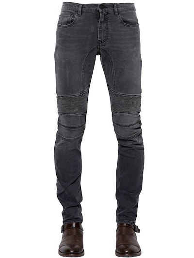 BELSTAFF 17CM EASTHAM SLIM BIKER DENIM JEANS, CHARCOAL