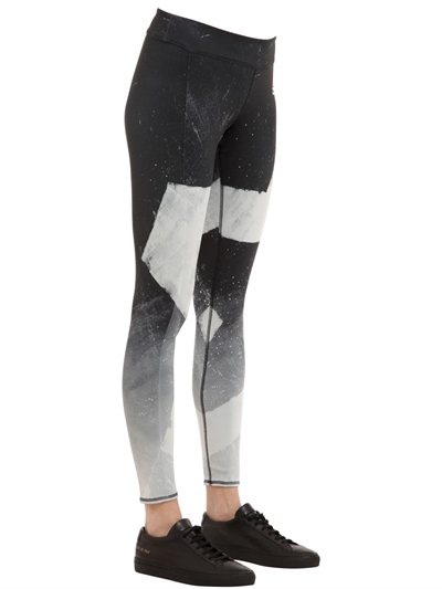 REEBOK CROSSFIT PRINTED MICROFIBER LEGGINGS