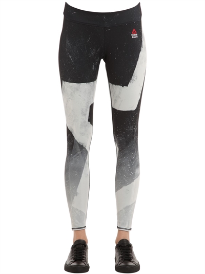 REEBOK CROSSFIT PRINTED MICROFIBER LEGGINGS