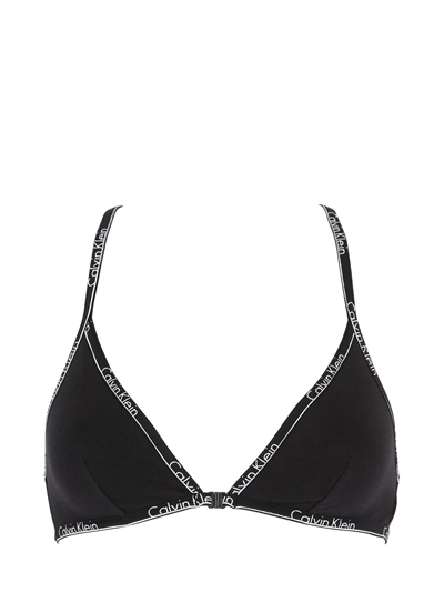 logo边织棉三角形胸罩