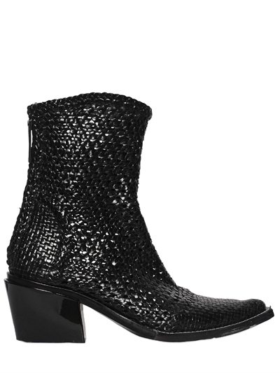 ALYX 40MM RODEO WOVEN LEATHER ANKLE BOOTS