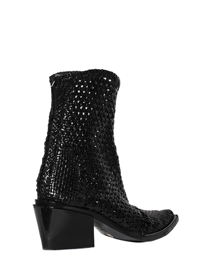 ALYX 40MM RODEO WOVEN LEATHER ANKLE BOOTS