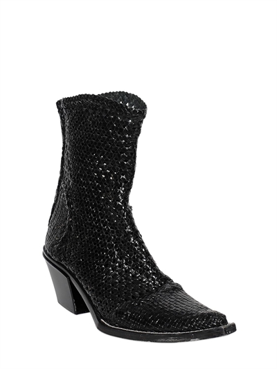 ALYX 40MM RODEO WOVEN LEATHER ANKLE BOOTS
