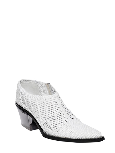 ALYX 40MM RODEO WOVEN LEATHER ANKLE BOOTS