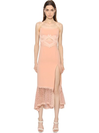 Jonathan Simkhai Viscose Cady Dress With Lace Details In Nude