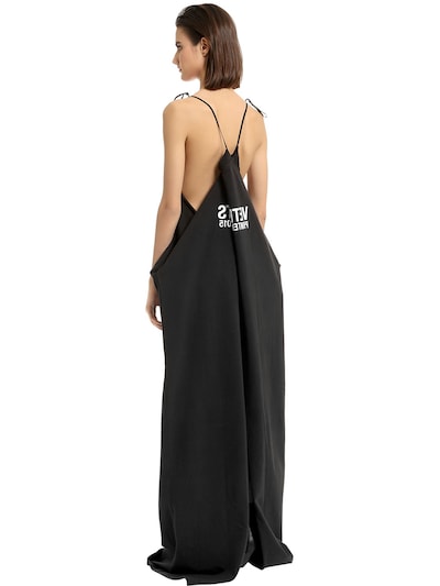 Vetements X Hanes Logo-print Cotton-jersey Maxi Dress In Black