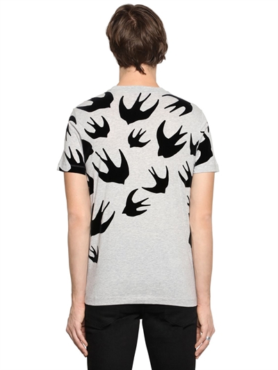 MCQ BY ALEXANDER MCQUEEN SWALLOW PRINTED COTTON JERSEY T-SHIRT