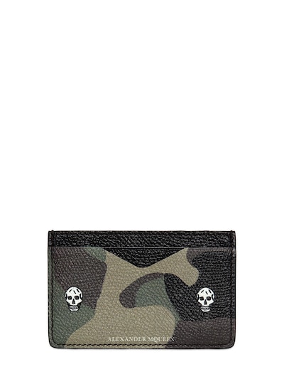 Alexander Mcqueen Camouflage Printed Leather Card Holder